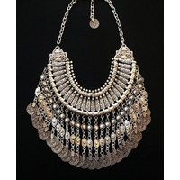 Afghan Bohemian Collars Choker Chic Ethnic Indian Jewelry Sets Gypsy Boho Vintage Tassel Coin Statement Necklace Earrings Women