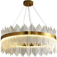 Art Deco Glass Gold Round Oval Designer LED Hanging Lamps Chandelier Lighting Lustre For Foyer Dinning Room
