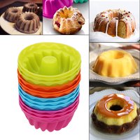 Silicone Pudding Cupcake Muffin Donut Mold Non-Stick Baking Jelly Mould 12pcs/set Thread Shape