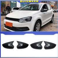 2 Pcs For Volkswagen VW Polo MK5 6R 6C 2009-2017 ABS Side Rearview Wing Mirror Cover Caps Shell Trim OX Horn Style Exterior