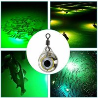 Green Mini Fishing Lure Light LED Deep Drop Underwater Eye Shape Fishing Squid Fishing Bait Luminous Lure for Attracting Fish