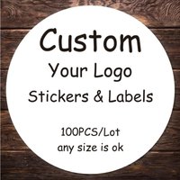 100 pièces autocollants personnalisés Logo étiquettes de remerciement autocollants personnalisés emballage nom fête mariage anniversaire imprimer votre propre autocollant