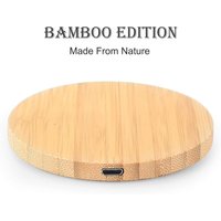 Bamboo Wood 15W Qi Wireless Charger USB C Fast Charging Pad For iPhone 15 14 13 12 Pro Max 11 XS Max X XR 8 Plus Samsung Galaxy