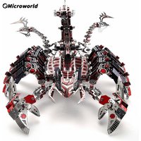Microworld 3D Metal Animal Puzzle Red Devils Scorpion Model Kits DIY Desktop Decoration Jigsaw Toys Birthdays Gifts For Adults
