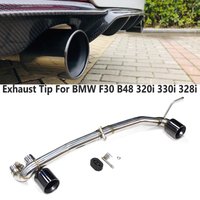 Car Exhaust Tip For B48 BMW F30 F31 320i 328i 330i M Sport 3 Series 2017-2019 Stainless Steel Black Exhaust Pipe Muffler Tip