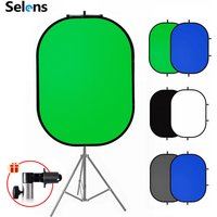 Selens 100x150cm Green Screen Backdrop Panel Background Collapsible Chromakey Reflector Photography Props For YouTube Portraits