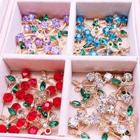 10Pcs Cute Fruit Cherry Charm Wholesale Women's Bracelet Necklace Jewelry Making Supplies DIY Earrings Jewelry Findings