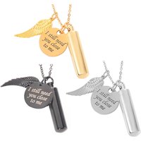 Fashion Stainless Steel I Still Need You Close to Me Cremation Urn Necklace With Wing Charm for Ashes Memorial Jewelry Pendant