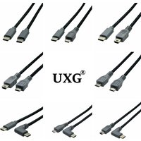Micro Mini USB Cable 5Pin Male To Male Right Angled 90 Degree USB 3.1 Type C OTG Data Adapter Converter Charging Cable 25cm 0.5m