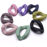 Acrylic Hand Paint Multi Color Twisted Assembled Parts Beads For Women Frosted Resin Pendant Necklace Jewelry Accessorie Finding