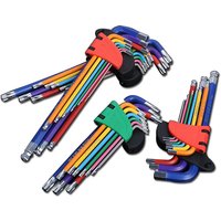 Box-Endschlüssel-Set, Torx-Sternschlüssel, Schraubendreher, Kugelkopf-Inbusschlüssel, Werkzeug, Typ L, 9 Stück, 1,5 mm–10 mm Drehmoment, langer metrischer Steckschlüsselsatz