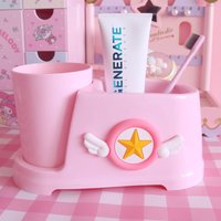 Kawaii Rosa Sakura Badezimmer Regal Hause Nette Kunststoff Mundwasser Tasse Zahnbürste Halter Set Paar Gurgeln Tasse Bad Zubehör