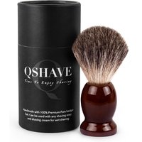 Qshave Man Pure Badger Hair Shaving Brush Wood 100% for Razor Double Edge Safety Straight Classic Safety Razor Brush