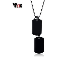 Vnox Stainless Steel Double Dog Tag Necklace for Men High Polished Pendant ID Men Jewelry 24" Chain Necklace