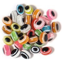 100Pcs/Bag Turkish Eye Beads 6x8mm 8x10mm Oval Shape Components For Jewelry Making Accessories