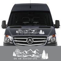 1pc Car Hood Stickers Bonnet Stripes Camper Van Graphics Vinyl Decals For Mercedes Benz Sprinter Auto Exterior Decor Accessories