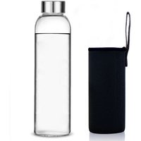 360ml/420/550ml Glass Water Bottle Sport Bottle with Stainless Steel Lid and Protective Bag BPA Free Travel Drink Bottle
