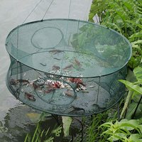 Automatic Fishing Net Trap Cage Round Shape Durable Open for Crab Crayfish Lobster Outdoor River