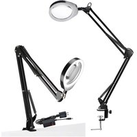 10X 20X Magnifier With LED Lamp Magnifying Glass 72 LED Foldable Table Lamp Lupa 5.5D Glass Lens for Reading Repairing For PCB