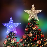 LED étoile à cinq branches arbre de noël lumière supérieure 220V prise ue nouvel an décoration guirlande fée lumière pour fête mariage décor de noël