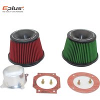EPLUS – système de filtres d'admission d'air pour Voiture, Filtre à haut débit, Base de connexion universelle, rouge, vert, 3 pouces, 76mm