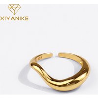 XIYANIKE Silver Color New Twisted Ring Creative Geometry Fashion Smooth Temperament French Jewelry Luxury Handmade