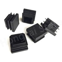 2PCS Black PE Plastic Square Tube Plug 19x19 20x20 22x22 25x25 28x28 30x30 38x38 40x40 50x50 60x60 80x80 100x100mm Chair Feet