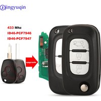 Jingyuqin-Clé télécommande 2/3B, 433MHz, avec puce PCF7947/7946, pour Renault Clio oke goo Master Modus Logan Twingo