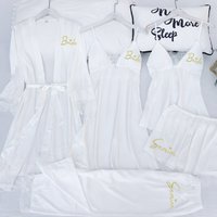 Personalized name Women Kimono Bathrobe Bride Bridesmaid Wedding Robe Set Lace Trim Sleepwear Casual Home Clothes Nightwear