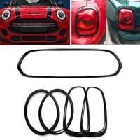 For Mini Cooper S F55 F56 F57 2014-2021 Upper Bumper Hood Grille Grill Trim Frame Headlight Front Light + Rear Lamp Cover Bezel