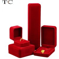 Newest Gift Box for Jewellery Red Velvet Ring Box Pendant Storage Boxes Jewelry Organizer Cases Gift Boxes for Jewellery