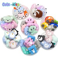 Mignon-idée 10 pièces/lot perles de Silicone anneau de dentition sucette chaîne d'allaitement de qualité alimentaire dentition à la main accessoire à croquer produit pour bébé