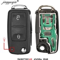 jingyuqin 2BTN Flip Remote 7E0 837 202 AD Car key 434MHz ID48 for VOLKSWAGEN VW Amarok Transporter MULTIVAN CARAVELLE 2016-2019