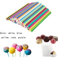 50pcs/bag 1bag Colorful Cake Sticks Lollipop Paper Sticks 10cm / 11.5cm / 15cm Biscuit Chocolate Candy Stick