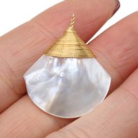 1pcs Hot Selling Natural White Shell Charm Pendant for Jewelry Making DIY Nacklace Earring Women Fashion Gift Size 24x30mm