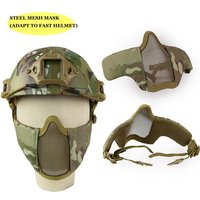 Tactical STEEL MESH MASK ADAPT TO FAST HELMET Hunting Shooting Half Face Masks