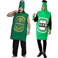 Men's Beer Bottle Halloween Costume Adult Lightweight Drink Outfits Carnival Easter Purim Fancy Dress