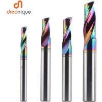 Dreanique 1 pièce 3.175 4 6 8mm CNC fraise en alliage de carbure monotrou, fraise à revêtement DLC pour Alu DSA1F
