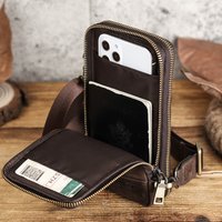 Contact's Name Engraving Men Shoulder Bag Genuine Leather Crossbody Bags Large Capacity with Phone Pocket Casual Male Waist Pack