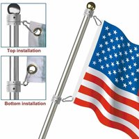 Aluminum Alloy Flag Pole Rings, Anti Wrap Flagpole Mounting Rings, 360 Degree Rotating Clip Spinning Flag Pole Kit