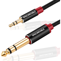 SHULIANCABLE 3.5mm to 6.35mm Stereo Audio Cable, 6.35 1/4" Male to 3.5 1/8" Male TRS Stereo Audio Cable for Guitar,iPod, Laptop,