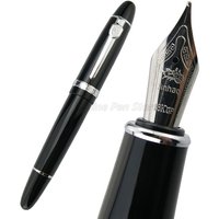 Jinhao 159 Metal Black Barrel Silver Trim Big Size 18KGP Broad Nib 0.7mm Fountain Pen Office School Wholesale Writing Pens