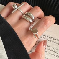 VENTFILLE Ringe aus 925er-Sterlingsilber, neuer modischer Party-Schmuck, Vintage-Charm, doppellagig, geometrisches Nageldesign, Zubehör, Geschenke