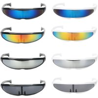 Novelty Futuristic Mirrored Sunglasses Alien Glasses Fancy Dress Props Funny Stylish Perfect Fit for Halloween or Any Party