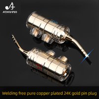 8pcs hifi Pure Copper Gold Plated Pincushion plug banana plug Amplifier Stereo Speaker Banana Plug Horn cable