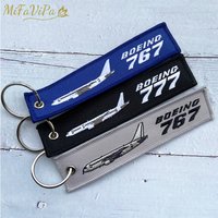 3 PCS Fashion Trinket Boeing 767 and 777 Keychain Phone Strap Embroidery Aviation Key Chains for Men Flight Crew Gift Key Rings
