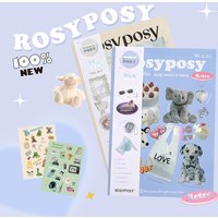 RosyPosy 20 Page Paper Stickers Set INS Retro Cute Style Cartoon Basic Decoration Sticker Post for Diary Album Phone Gift A6786