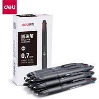 DELI 4 In 1 Ballpoint Pen 0.7 mm Color Ball Pens Blue Black Red Green Writing Pen School Office Stationery