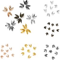100pcs/lot 6mm Four Leaves Bulk Metal Gold Plated Flower Loose Sparer Apart End Bead Caps For Jewelry Making Finding Accessories