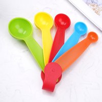 5Pcs/set Mini Measuring Spoon Set Stackable Plastic Baking Measuring Tool Colorful Spoon Measuring Set Tools For Baking Coffee